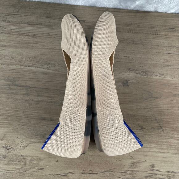 Rothy's The Flat in Ecru Womens 9 Creamy Beige Tortoise Outsole Round Toe - Picture 7 of 16